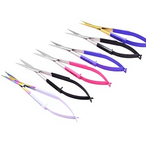 Custom Logo Spring Eyebrow Scissors Stainless Steel Embroidery <b>Extension</b> Scissors <b>Nail</b> Cuticle Scissors for Eyebrows Eyelashes - Product Image 1