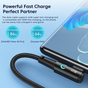 Toocki Right-Angle 6A Nhanh Chóng Sạc 100W <span class=keywords><strong>USB</strong></span> Loại C Cáp Nhanh Chóng Sạc 90 Độ Khuỷu Tay Cáp Dữ Liệu Cho Chơi Game - Product Image 3