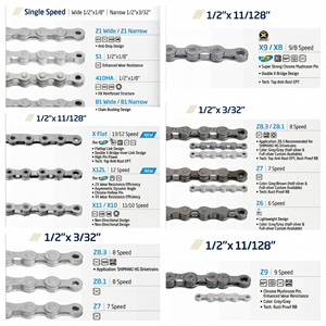Chaînes de vélo à <span class=keywords><strong>prix</strong></span> compétitif en gros, 1/2"*1/8", simple vitesse, 7, 9, 11, 12 vitesses, couleur naturelle - Product Image 6