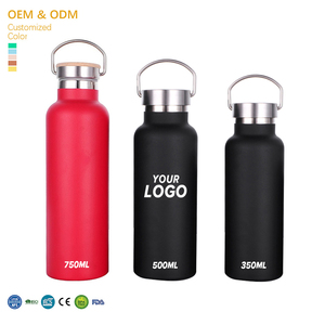 Bouteille d'eau en acier inoxydable 304 certifiée LFGB, double paroi sous vide, avec couvercle en bambou, durable et zéro déchet, 500 ml et 1000 ml, vente en gros - Product Image 1