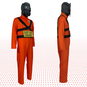 Costume de cosplay d'entreprise Lethal Company, ensemble complet orange avec étiquette pour adultes, tenue de jeu unisexe - Product Image 4