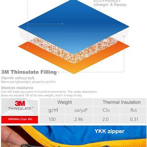 Sac de couchage rectangulaire Woqi Mummy 3M avec rembourrage Thinsulate, écologique, ultraléger, bleu, pour adultes - Product Image 1