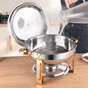 Party Wedding Circular <b>Candle</b> <b>Food</b> <b>Warmer</b> for Hotel 2026 Best Selling Alcohol Heating Silver 9L Energy Efficiency A++ - Product Image 5