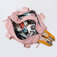 Bolsa de Gimnasio de Alta Calidad con Cierre de Cremallera y Logotipo Personalizado, Bolsa de Viaje Impermeable de Gran Capacidad, Bolsa de Lona de Poliéster de 20-35L para Mujer