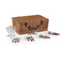 Panier de pique-nique en rotin avec cadre en aluminium, panier de rangement personnalisé noir coloré en forme de fraise, avec doublure en plastique tressé fermé