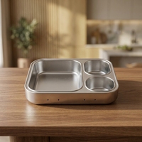 Boîte à lunch bento personnalisée à 3 compartiments avec couvercle, étanche, compatible micro-ondes, pour enfants et adultes