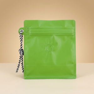 Bolsa de Embalaje de <span class=keywords><strong>Café</strong></span> Personalizada con Fondo Plano, Válvula Unidireccional y Cierre de Cremallera con Cuerda para Colgar, Bolsa de PE para Granos de <span class=keywords><strong>Café</strong></span> y Té - Product Image 2