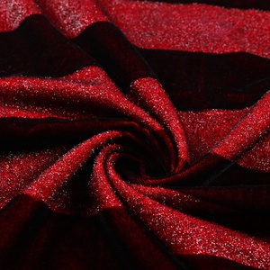 Nuevo diseño de hilo teñido 100% poliéster bolsa de vino rojo terciopelo de Corea 5000 tela - Product Image 1