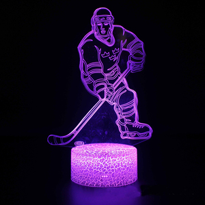 Popular lámpara de noche LED de hockey, luz de escritorio 3D táctil colorida - Product Image 1