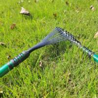 Rastrello per Foglie Piccole e Pala Stretta per Giardinaggio con Manico Telescopico Regolabile, Ottima Qualità, Buon Prezzo, Attrezzi Manuali da Giardino