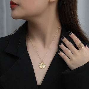 Collar con colgante de sol y luna de doble cara chapado en oro y plata 2021, joyería de diseño a la moda, 925 - Product Image 4