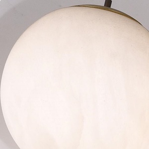 โคมไฟแขวนเพดานอลาสเตอร์แบบนอร์ดิกทันสมัยเรียบง่ายตกแต่งห้องรับแขกห้องนอนโคมไฟระย้าหินอ่อนทรงกลม LED สีขาว - Product Image 5