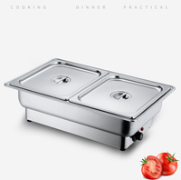 Bain-Marie Professionnel de Restauration, Vitrine Chauffe-Plats en Acier Inoxydable, Réchauds de Buffet Électriques