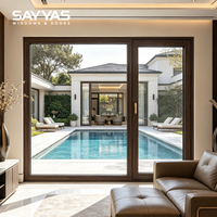 Fenêtre en bois recouvert d'aluminium Sayyas P135 à triple vitrage, haute performance, confort thermique, sécurité fixe, pour régions froides
