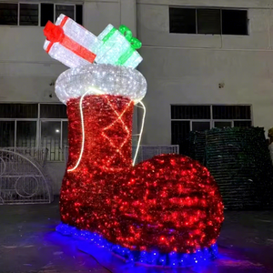 หมวกและรองเท้าคริสต์มาส LED ขนาดใหญ่สำหรับตกแต่งภายนอกห้างสรรพสินค้าในช่วงเทศกาล - Product Image 1