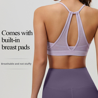 Soutien-gorge de yoga et de sport antichoc à bretelles croisées, dos nu, avec coussinets amovibles, pour la gym et le fitness