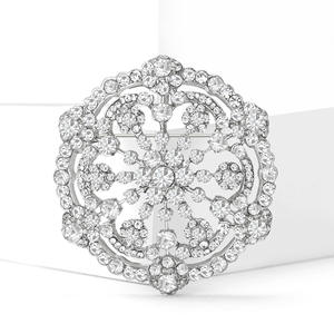 エレガントな女性ジュエリーギフトスノーフレークブローチピンウェディング合金ラインストーン花ブローチピン - Product Image 2