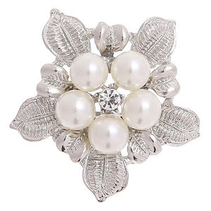 Broche de Lujo de Aleación Chapada en Oro Turquesa Clásico Barroco, con Flores de Diamantes de Imitación, Perla Vintage, para Mujer, Fiesta de Compromiso, Boda - Product Image 4