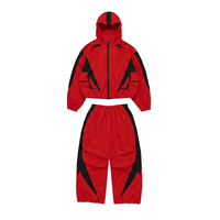Ensemble de survêtement coupe-vent personnalisé OEM pour homme – Veste coupe-vent et pantalon de jogging en nylon à capuche zippé
