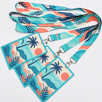 Lanière personnalisée par sublimation avec porte-carte, sangle de cou tropicale, lanière pour badge d'identification, pour carte de travail, conférence, souvenir touristique