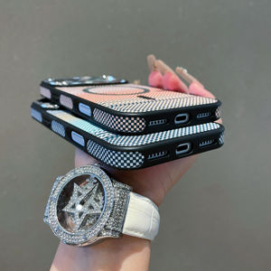 Mode affaires sans fil charge étui de téléphone dur pour iPhone Air 11 12 13 14 15 16 17 Pro Max grille rayures <span class=keywords><strong>coque</strong></span> de couverture magnétique - Product Image 3