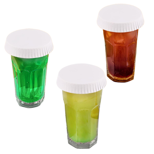 Couvre-gobelet en papier jetable, écologique, de qualité alimentaire, recyclable, pour hôtels et restaurants, logo personnalisé, protection anti-poussière, blanc - Product Image 3