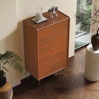 Armoire de rangement murale en bois massif de style vintage du milieu du siècle, avec six tiroirs, pour la maison, l'hôtel, la chambre à coucher