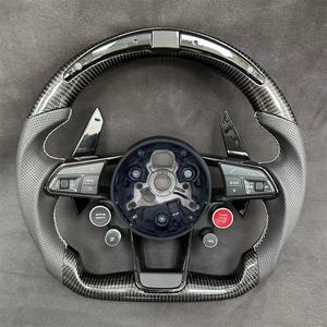 Volant sport en cuir et fibre de carbone pour <span class=keywords><strong>Audi</strong></span> TT R8 S3 S4 S5 S6 S7 RS3 RS4 RS5 RS6 A6 C7 <span class=keywords><strong>RS</strong></span> Q5 Q6 A4 A5 Q7 TTRS - Product Image 5