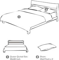Draps de lit 3 places 2 draps 4 taies Drap de lit en 3 places Couverture de lit Polyester Microfibre Ensemble de draps et taies d'oreiller