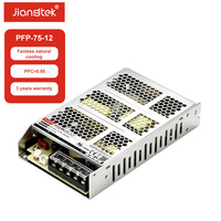 Alimentation électrique AC-DC JIANGTEK PFP-75-12 90-264VAC/120-370VDC 12V 6.3A 84% d'efficacité Protection contre les surcharges/courts-circuits pour CCTV