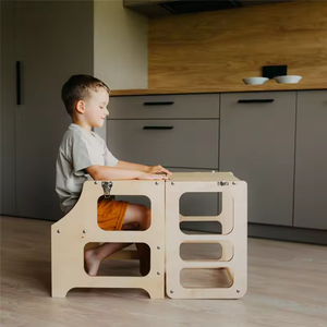 Silla Alta Plegable de Madera Montessori, Torre Transformable para Niños Pequeños y Escritorio Infantil para Aprender y Jugar en la Cocina - Product Image 3