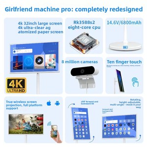 Écran mobile HD de 21,5 pouces, 1080P, tactile capacitif 10 points, caméra externe, support au sol pour intérieur, affichage sur toute la plateforme - Product Image 3