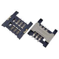 Connecteur de carte mémoire SIM SMD 6 broches à prix abordable, matériau de contact en alliage de cuivre plaqué or, connecteur de carte intelligente Push-Push sans CD