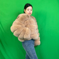 批发定制真狐毛大衣蓬松冬季保暖棉质填充丝绒内衬透气休闲女式毛皮夹克双面穿