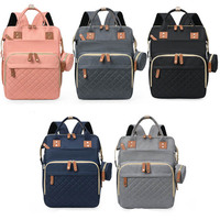 Sac à dos multifonctionnel pour bébé avec port USB et lit pliant, logo personnalisable, sac de maternité de voyage pour maman et papa