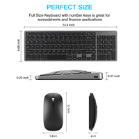 Ensemble clavier et souris sans fil 2.4 ghz et bt, rechargeable, grande taille, double mode, meilleure qualité