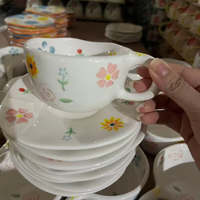 Tasses en céramique faites à la main cerise ours tasse en céramique faite à la main après-midi thé Cupsets tasse petite avec poignée