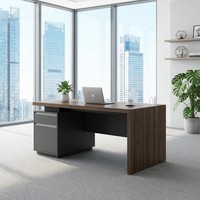 Bureau de direction de luxe en panneaux de particules de qualité E1 avec bande PVC 2 mm – Mobilier de bureau moderne pour cadre