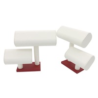 Présentoirs à bijoux sur mesure en forme de buste, en cuir rouge, pour magasin, ensemble de présentoirs à bijoux type mannequin
