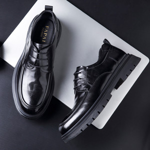 Chaussures Derby en cuir pour hommes Fapai, noires, en cuir de vachette pleine fleur, pour affaires, bureau, trajets quotidiens, toutes saisons, à lacets - Product Image 1