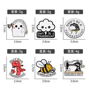 Schattig Weer Bliksemwolk Emaille Pin Cartoon Dier Dinosaurus Bee Revers Badge Metalen Broches Sieraden Pin Voor Rugzak Kleding - Product Image 3