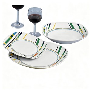 Juego de <span class=keywords><strong>Vajilla</strong></span> Cuadrada de Porcelana <span class=keywords><strong>Inglesa</strong></span> Barata de 2014, Diseños de Marca, Apta para Lavavajillas, Microondas y Horno, Estilo Contemporáneo - Product Image 1