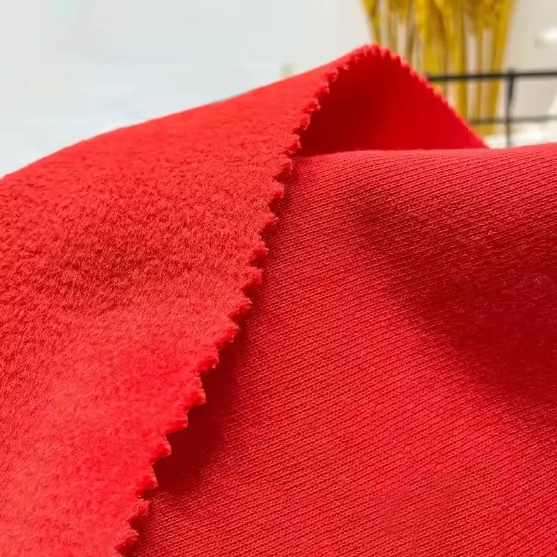 390Gsm 90% Cotton 10% Polyester French Terry Knitted Fabric Wholesale Certified Organic Cotton Fleece Fabric