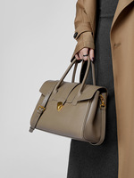 Sac à main de bureau structuré en cuir véritable de style vintage de qualité supérieure pour femmes, deux sangles, résistant à l'eau, antivol