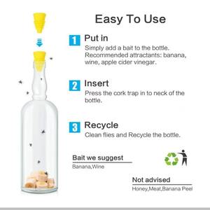 Trampa para Moscas de Silicona Reutilizable, No Tóxica, Ecológica, Funciona con Batería, Estructura Cuadrada Sólida, en Forma de Embudo, para Uso en la Cocina - Product Image 5