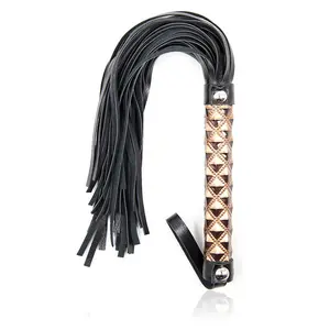 Pu Leather Handle Lanyard Whip Tassel Bling Fancy Style BDSM sleeve Stuff Pleasure Sex Toy For Adult