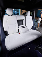Housses de sièges de voiture en cuir sport sur mesure de luxe pour Tesla Model X 5 places, housses de sièges avant et arrière, accessoires de voiture
