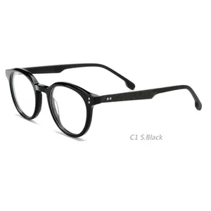 2370 Round Specs Ottica New Arrival Acetate + Carbon + Rubber Eyeglasses Optical Frames For Wholesale