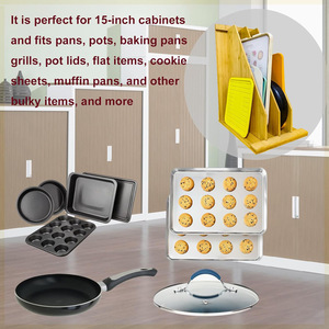 Étagère de rangement en bambou à 3 niveaux, organiseur de cuisine sur pied pour ustensiles et matériel de cuisson - Product Image 2