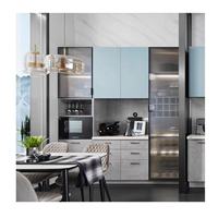 Ensemble complet de meubles de cuisine en PVC Ensemble d'armoires de cuisine avec cuisinière Cuisine moderne en pierre de quartz Chaude